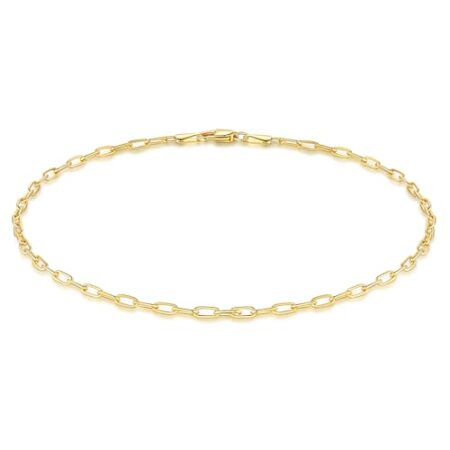 ERIN MARIE Gold Anklet for Women 14K Gold Ankle Bracelets Simple Beach Jewelry Anklets 2.5 mm Gifts for Women 9” 10” 11”